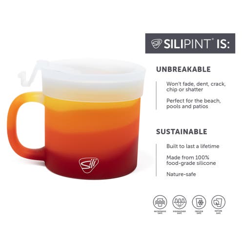 Silipint 2 Pack 16oz Silicone Coffee Mug W/ Lid, Marigold
