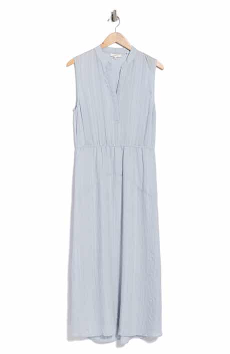 Vince Drapey Striped Tiered Dress
