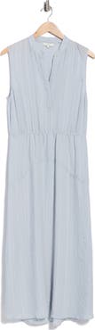 Vince Drapey Striped Tiered Dress