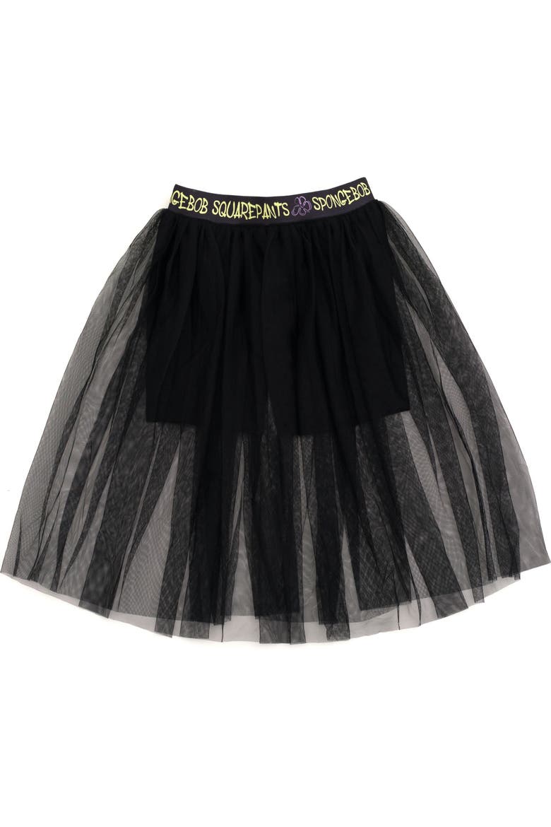 Cropped Tee and Tulle Skort Set, Alternate, color, SpongeBob Lime Black