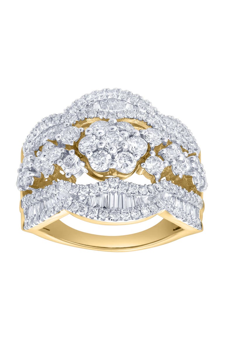 Mariselle 2.00 Cts Natural Diamond Cluster 14K Gold Ring, Main, color, 14K Yellow Gold
