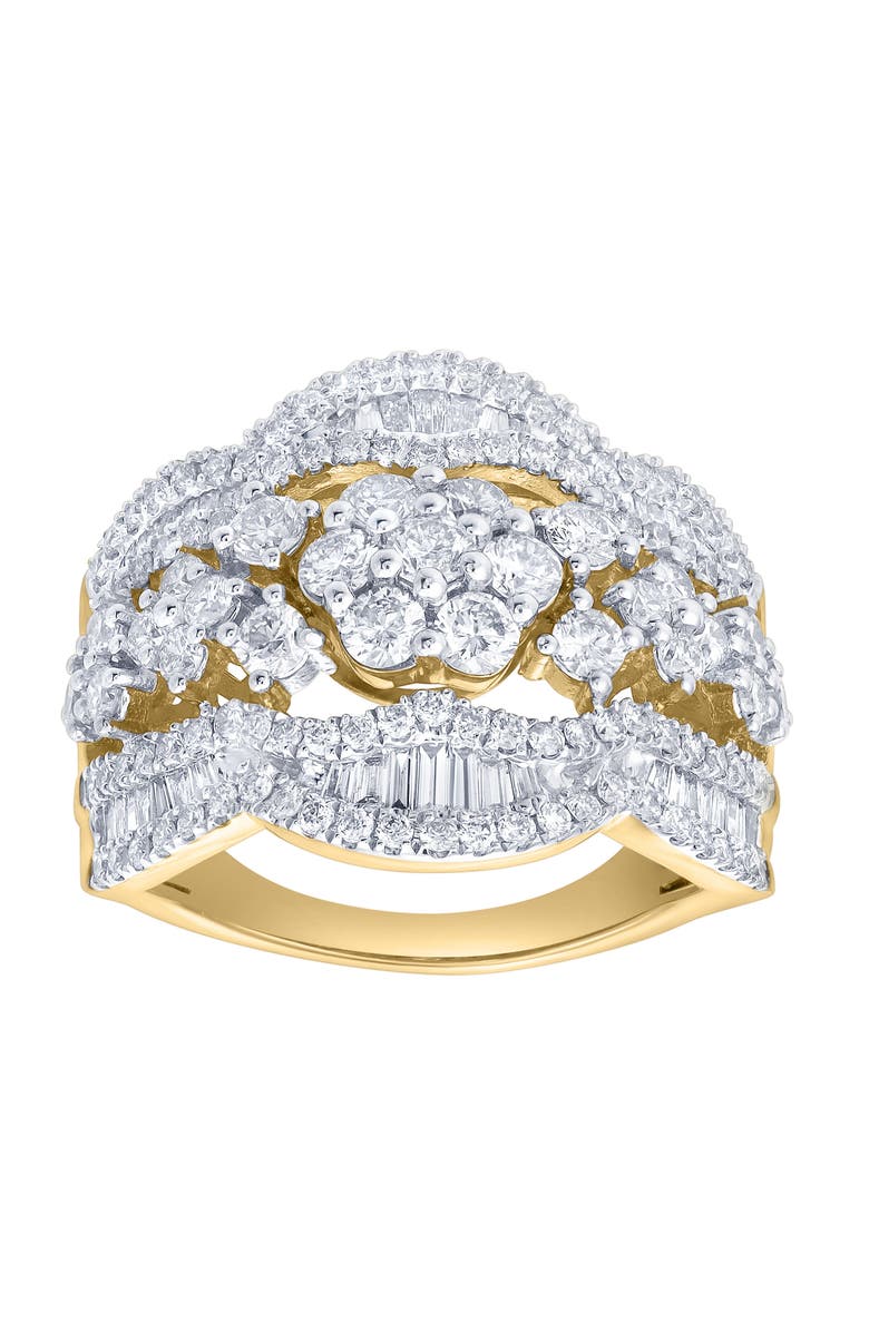 LuvMyJewelry Mariselle 2.00 Cts Natural Diamond Cluster 14K Gold Ring, Main, color, 14K Yellow Gold