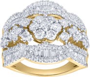 LuvMyJewelry Mariselle 2.00 Cts Natural Diamond Cluster 14K Gold Ring