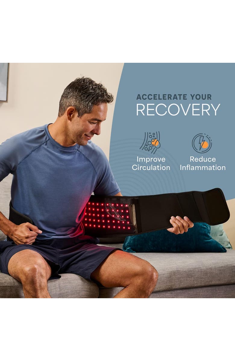 Lifepro Allevared Elite Red Light Therapy Belt 660nm & 850nm Rechargeable Infrared light, Alternate, color, Black