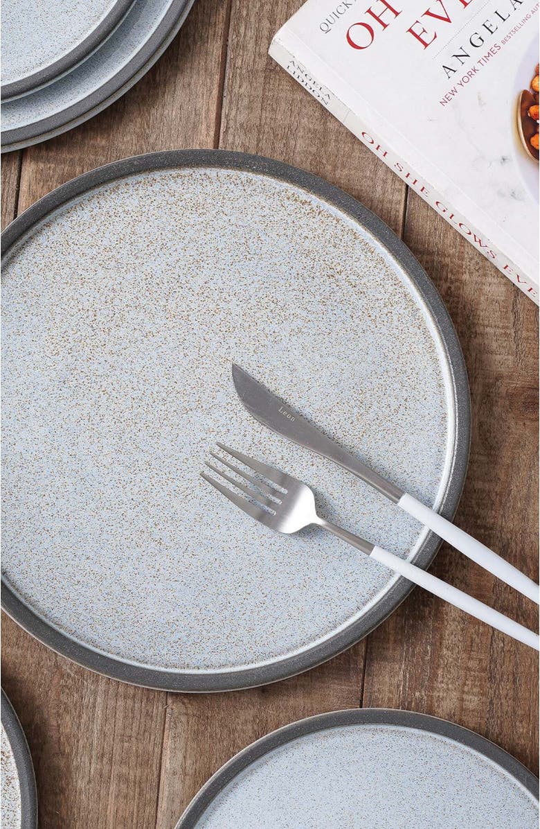 Stone Lain Vince Stoneware 4-Piece Salad Plate Set, Alternate, color, Gray-Green-Blue