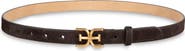 Sam Edelman Double E Logo Slim Leather Belt