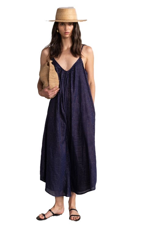 Gottex Beach Life Resort Swim Cover Up Long Jumpsuit In Navy