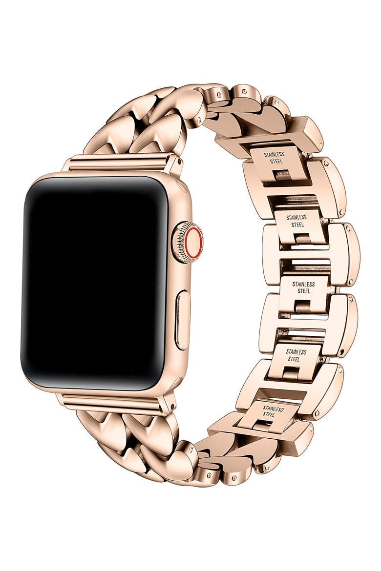 Crush Steel Hearts Apple Watch® Bracelet Watchband, Alternate, color, ROSE GOLD