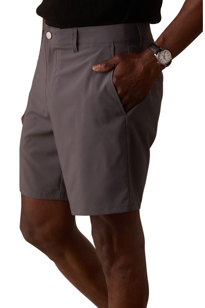 Everyday Flat Front Shorts, Alternate, color, STEEL