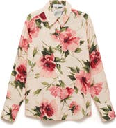 MANGO Floral Flowy Button-Up Shirt