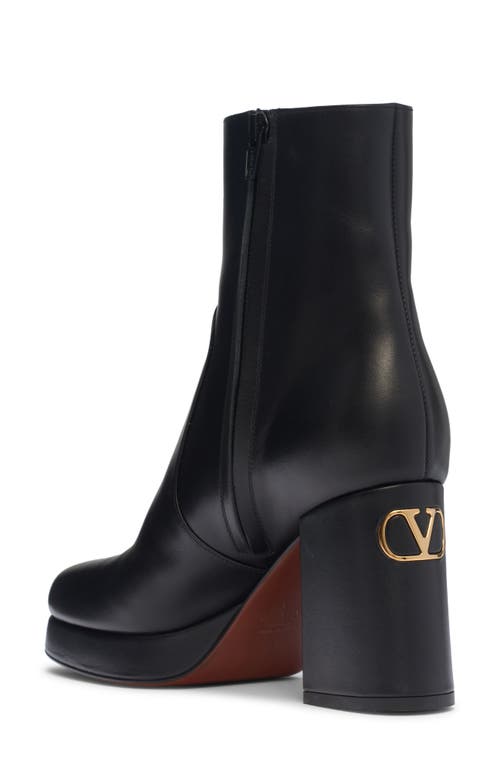 Valentino Garavani Fawcette Platform Ankle Boot In Calfskin 90mm Woman Black 42 In Black
