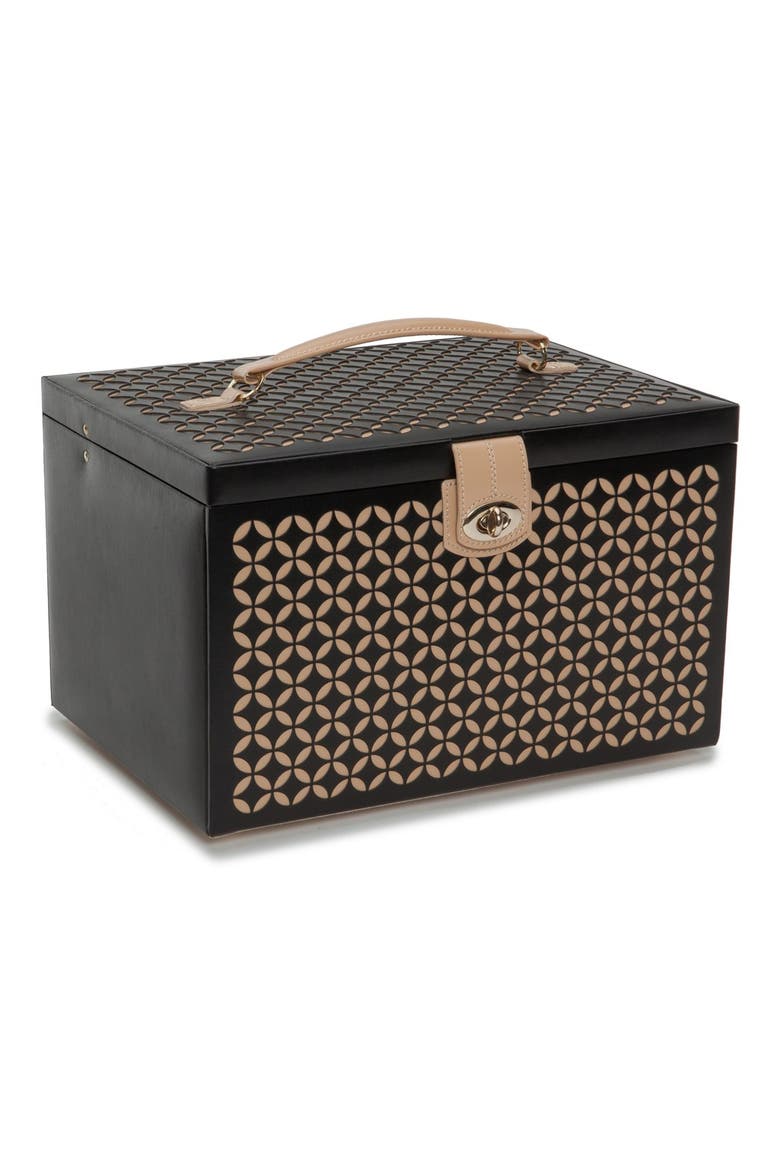 'Chloe' Jewelry Box, Main, color, BLACK