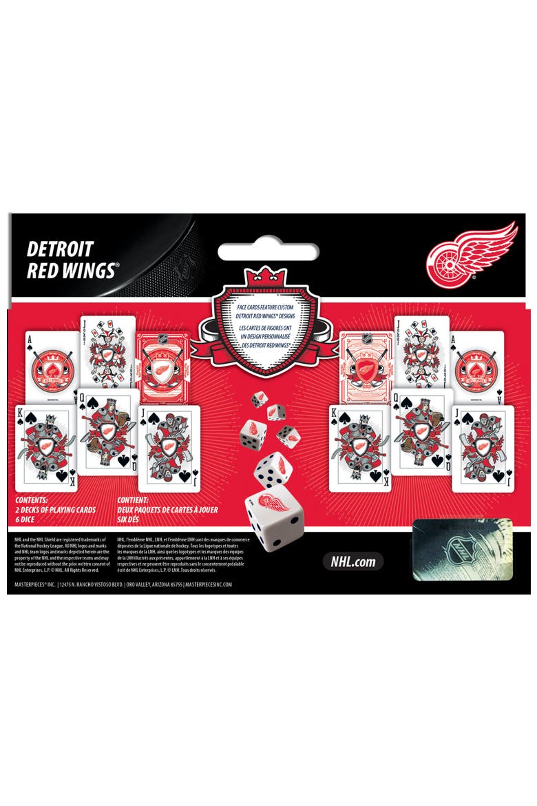 Detroit Red Wings Playing Cards & Dice, Alternate, color, Multicolor