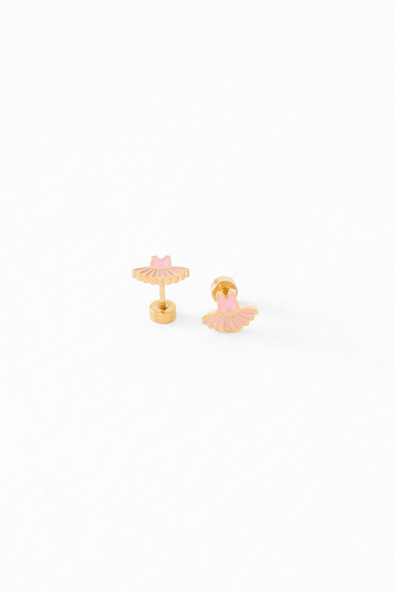 Ballet Tutu Stud Earrings, Alternate, color, Pink