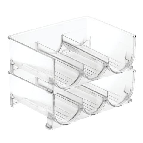 stackable 3-section bottle holder - clear - made in usa