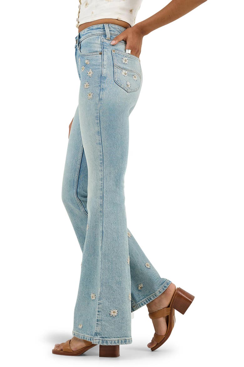 Embroidered Wide Flare Leg Jeans, Alternate, color, MISS HER