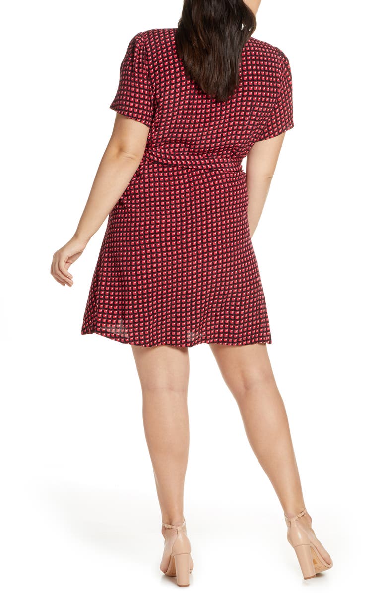 Chelsea28 Print Wrap Minidress, Alternate, color, 