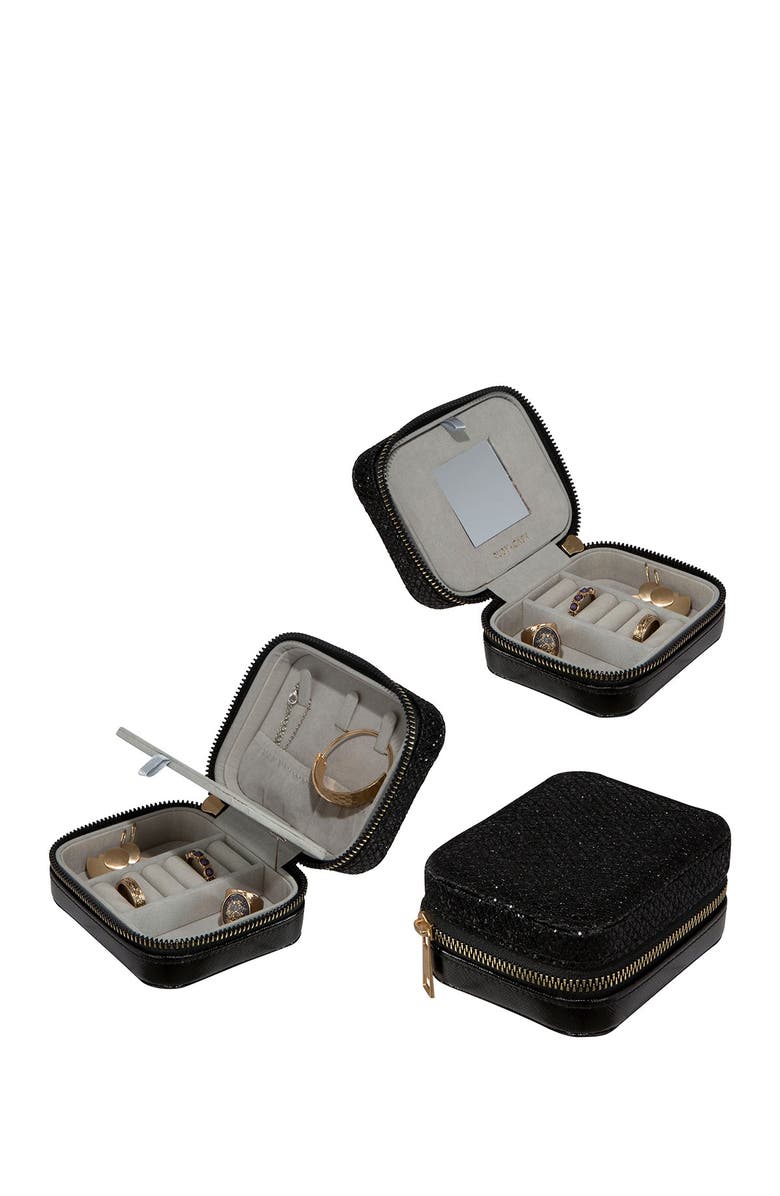 KENNEDY INTERNATIONAL Black Mini Faux Leather Zippered Travel Organizer, Alternate, color, 