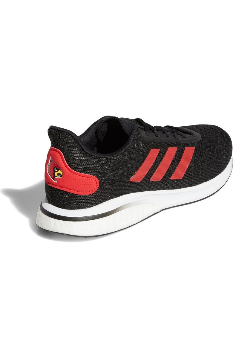 adidas Black/Red Louisville Cardinals Supernova Shoe, Alternate, color,