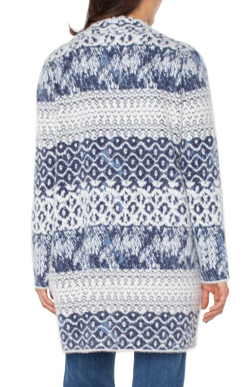 Liverpool Los Angeles Longline Open Front Jacquard Cardigan In Multi