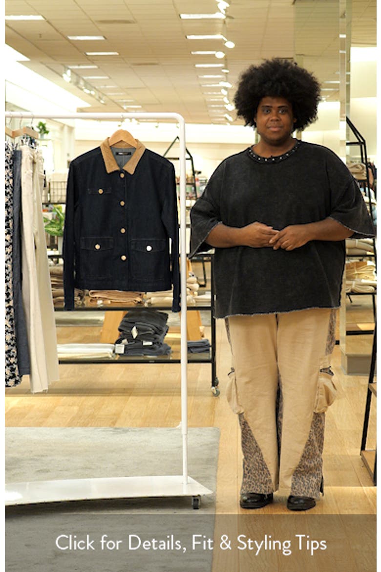 Betsy Corduroy Collar Boxy Denim Jacket video