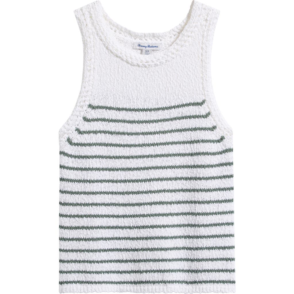 Tommy Bahama Stripe Crochet Tank In Dark Jade