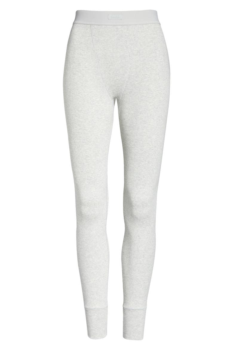 Stretch Cotton Rib Leggings, Alternate, color, LIGHT HEATHER GRAY