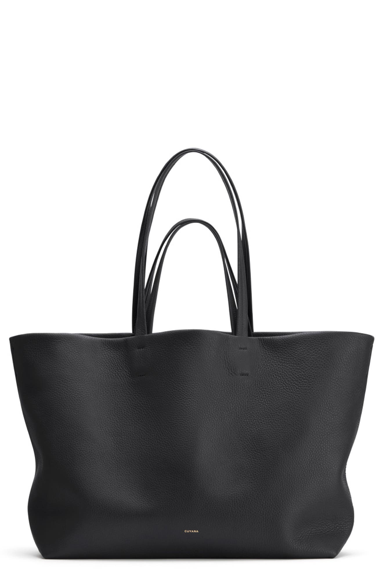 Classic Easy Leather Tote, Main, color, BLACK