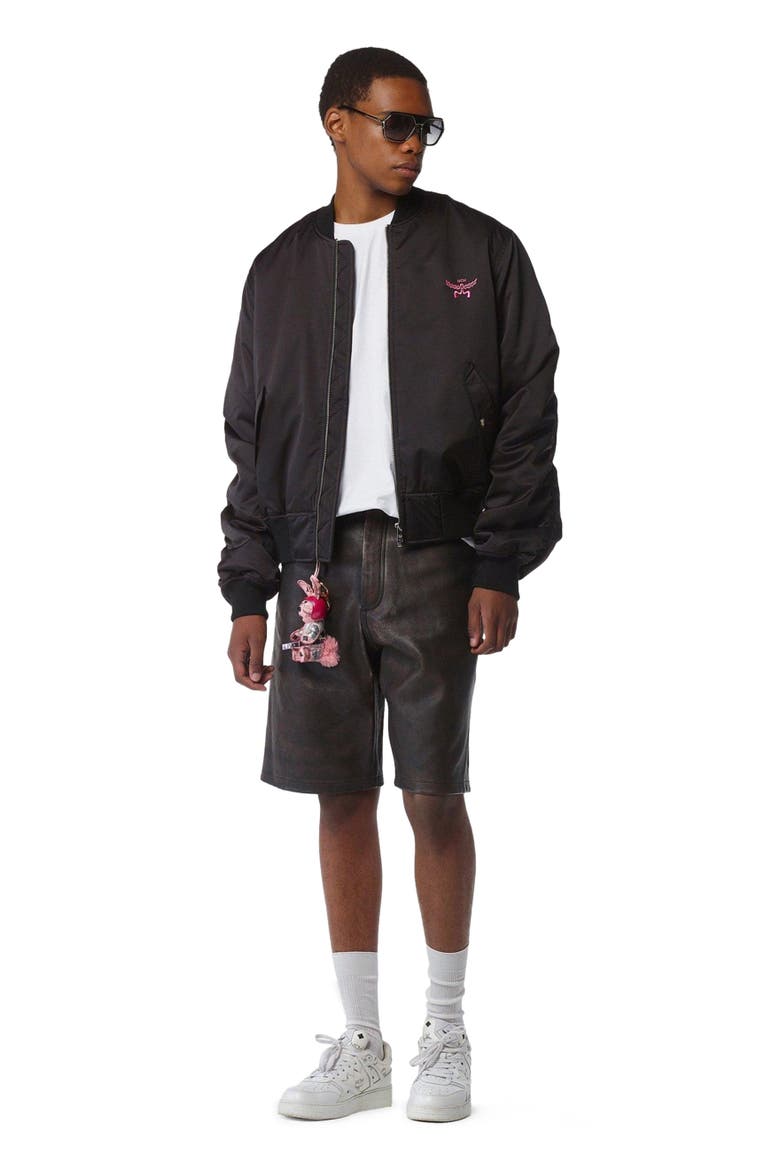 x SNIPES Satin Bomber Jacket, Main, color, Black