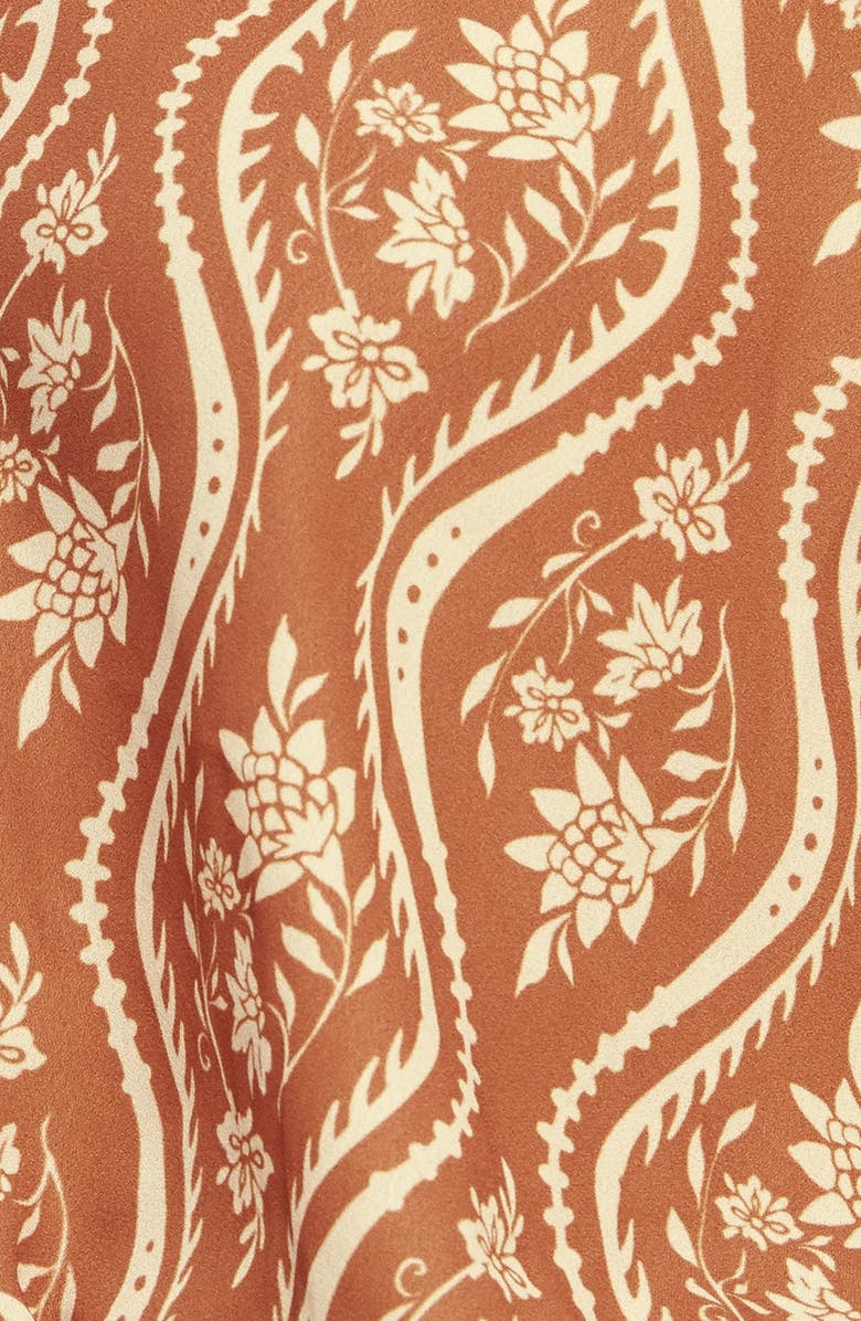 FLYING TOMATO Floral Billow Sleeve Top, Alternate, color, Brown/Peach