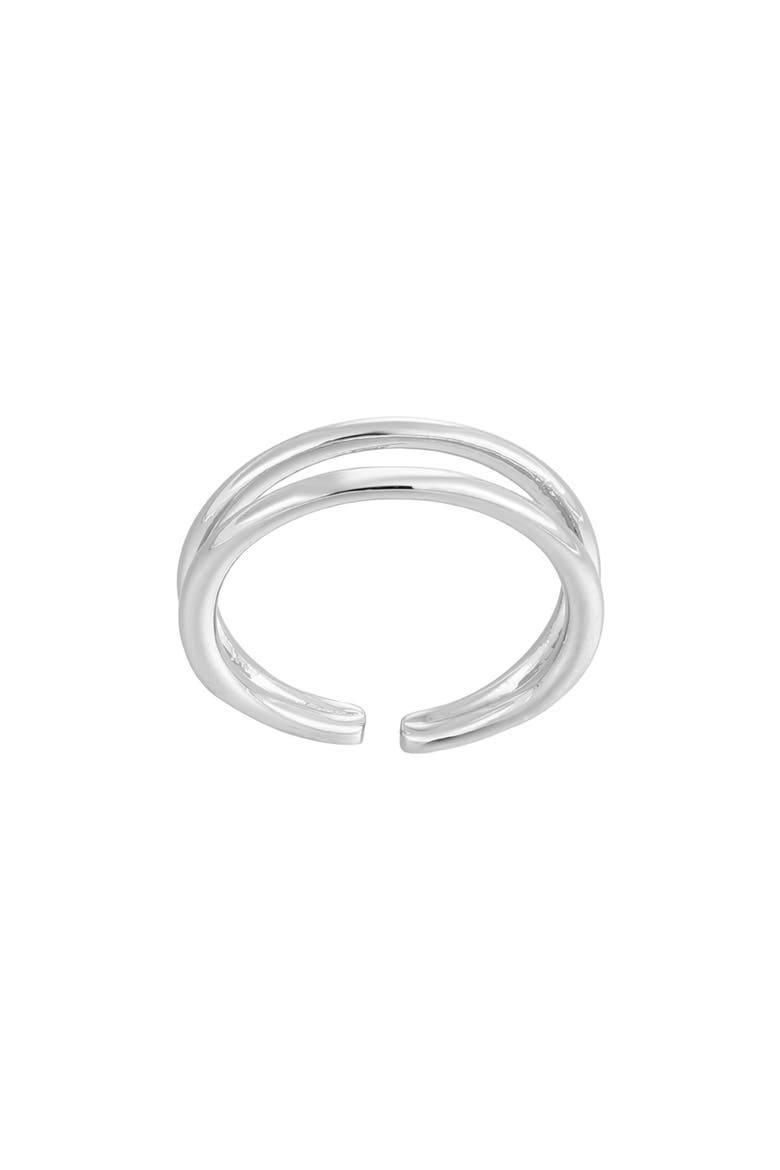 Double Band Adjustable Toe Ring, Main, color, SILVER