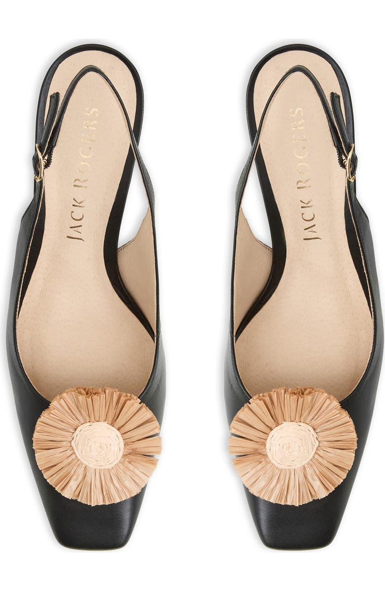 Jack Rogers Brynn Raffia Flower Slingback Pump, Alternate, color,