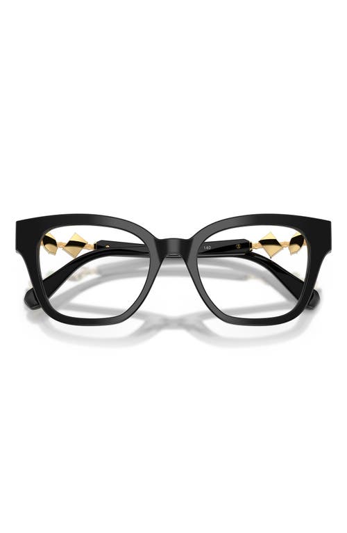 Swarovski 50mm Small Square Optical Glasses In Black