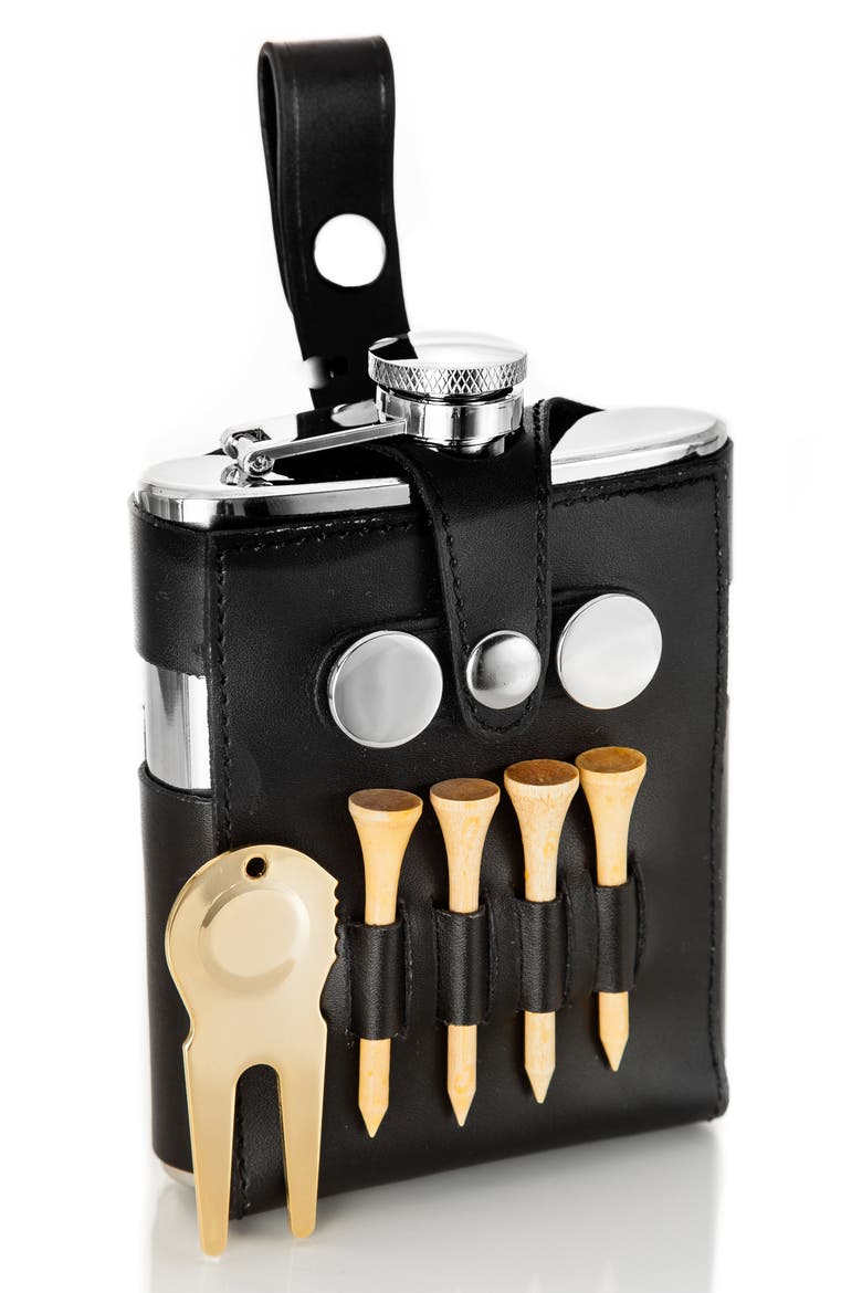 Teed Up Flask, Main, color, BLACK