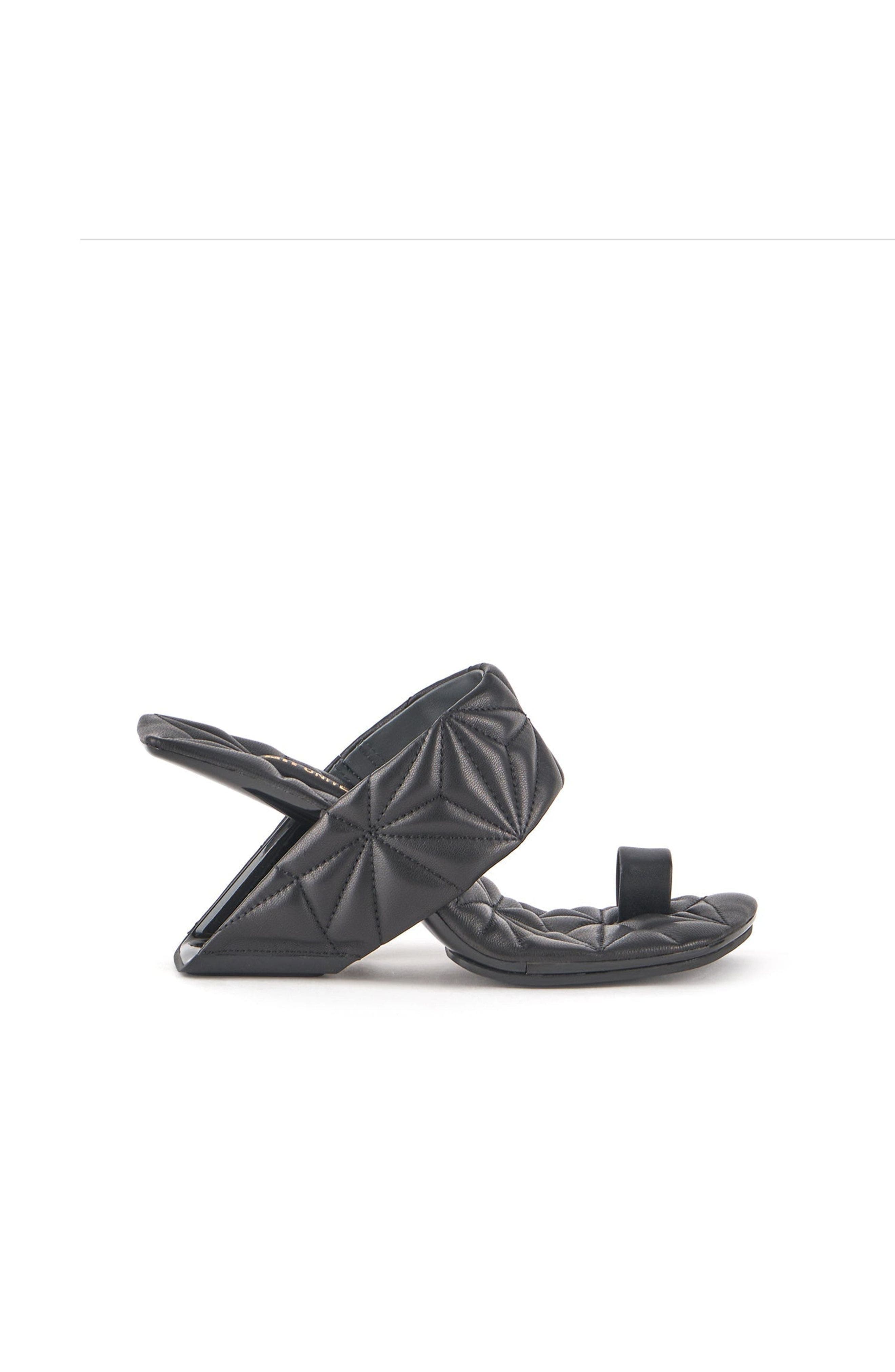 Loop Toe Hi Puffy Sandals, Main, color, Black Puffy