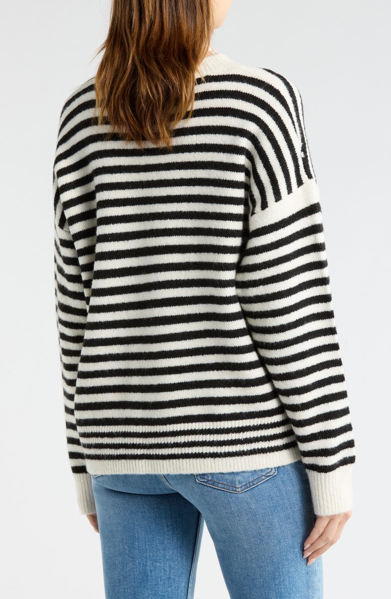 WISHLIST Brushed Knit Sweater, Alternate, color, Ivory/ Black