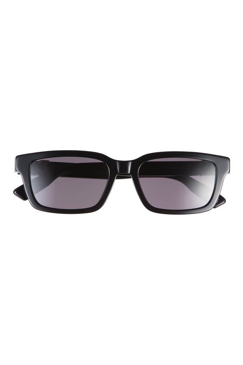 Oblique S5I Rectangular Sunglasses, Main, color, SHINY BLACK / SMOKE