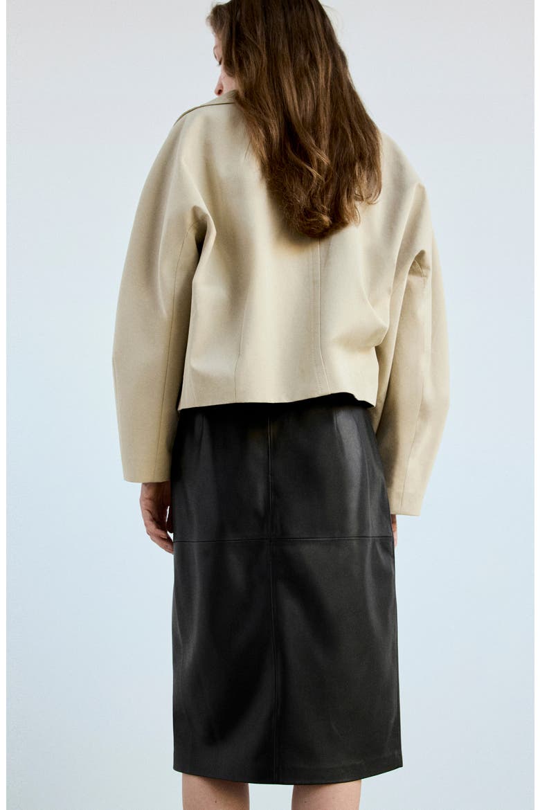 Faux Leather Midi Skirt, Alternate, color, BLACK