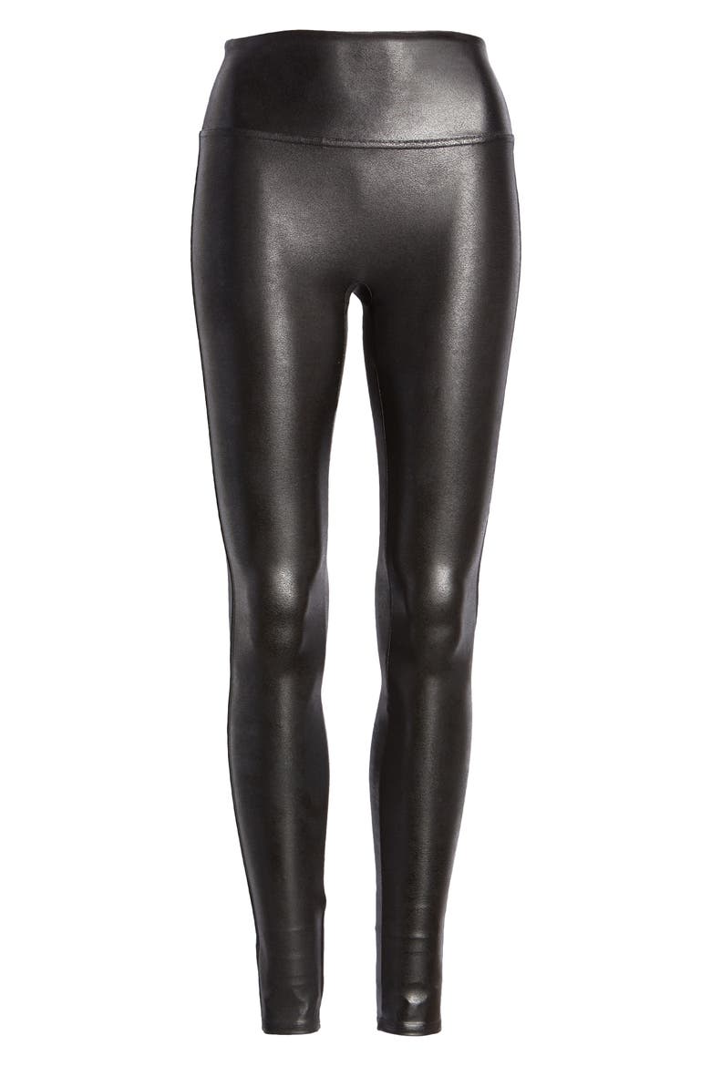Faux Leather Leggings, Alternate, color, VERY BLACK