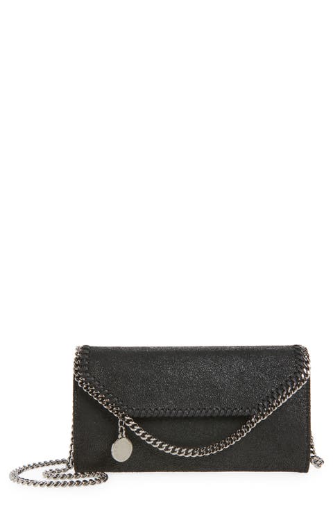 Falabella Shaggy Faux Leather Wallet on a Chain