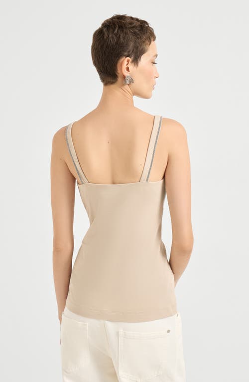 Brunello Cucinelli Jersey Top In Neutral