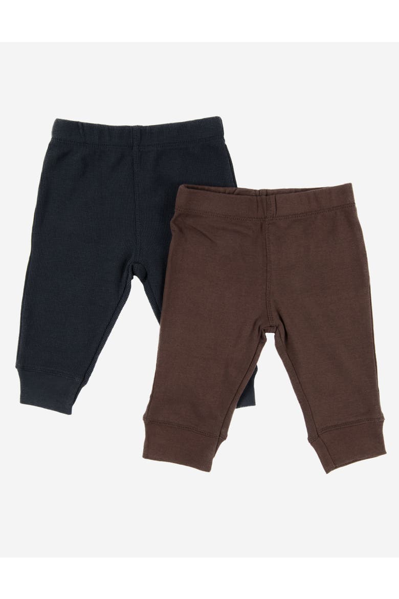 Baby Pants & Leggings Set, Navy Crawling Pant + Colored Legging, Main, color, Brown