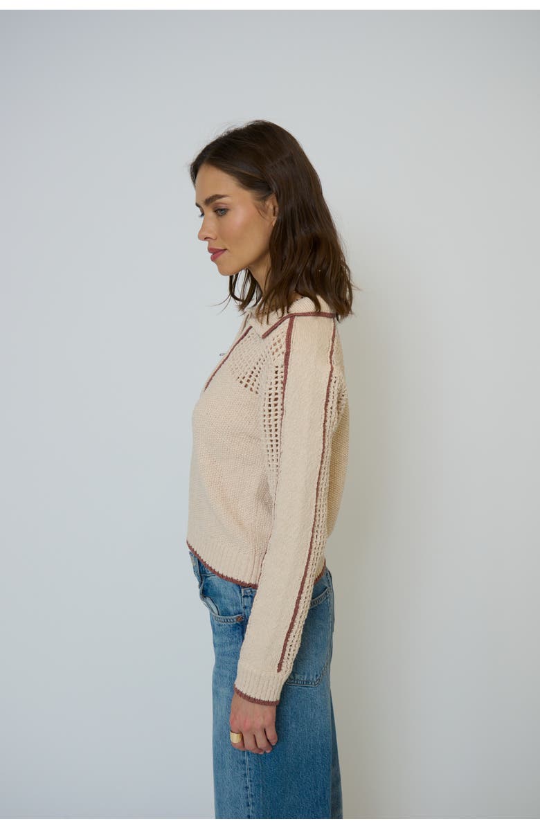 Central Park West Carla Mesh Yoke Polo, Alternate, color,