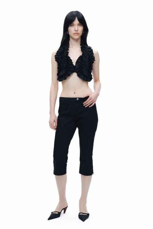 NOCTURNE NOCTURNE RUFFLE DETAILED CROP TOP 