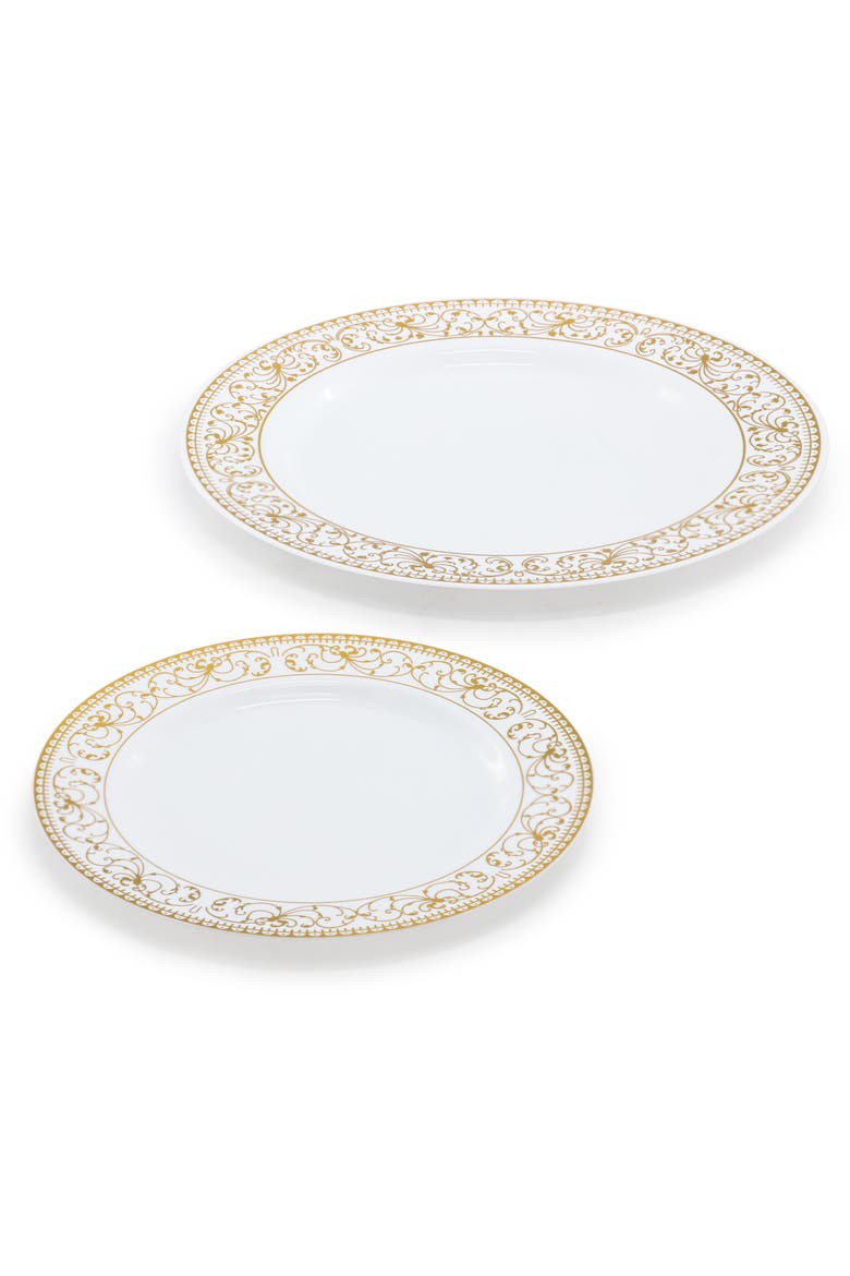 150 Piece Disposable Dinnerware Party Set for 25 Guests, Alternate, color, Gold