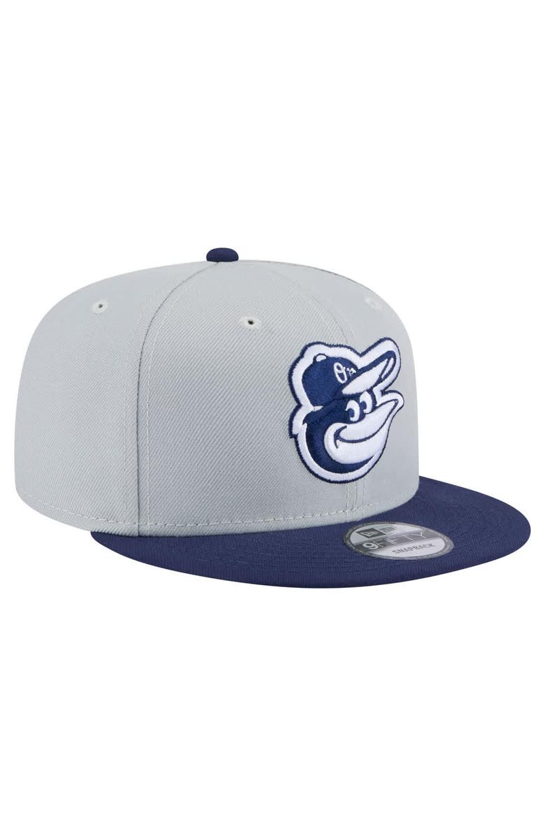 New Era Men's New Era Gray/Navy Baltimore Orioles 2-Tone Color Pack 9FIFTY Snapback Hat, Alternate, color, 