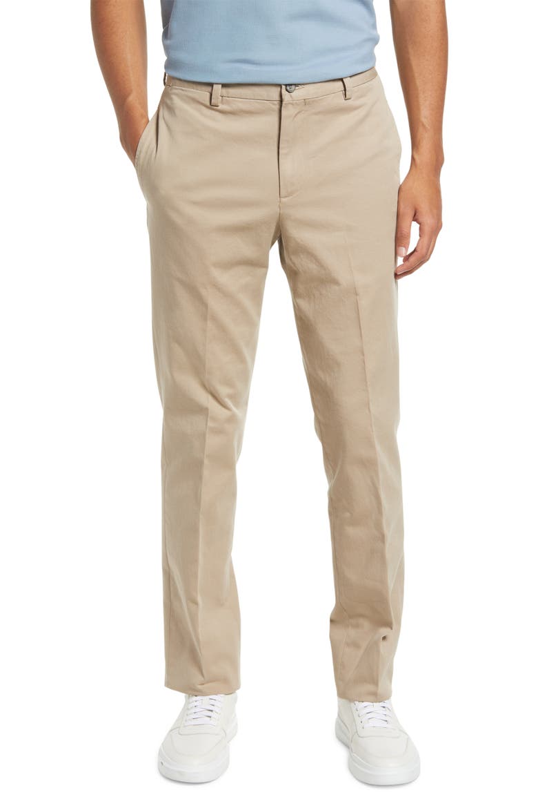 Charleston Khaki Fine Line Stretch Twill Pants, Main, color, KHAKI