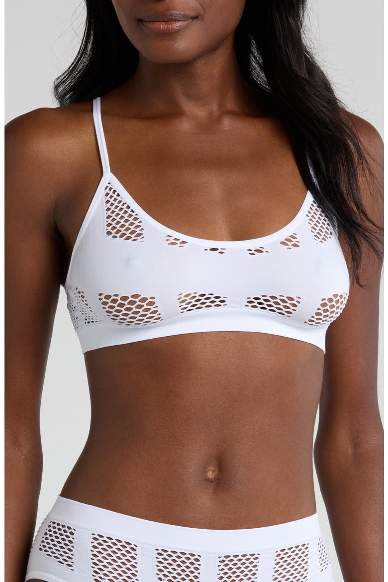Shadow Play Bralette, Main, color, WHITE