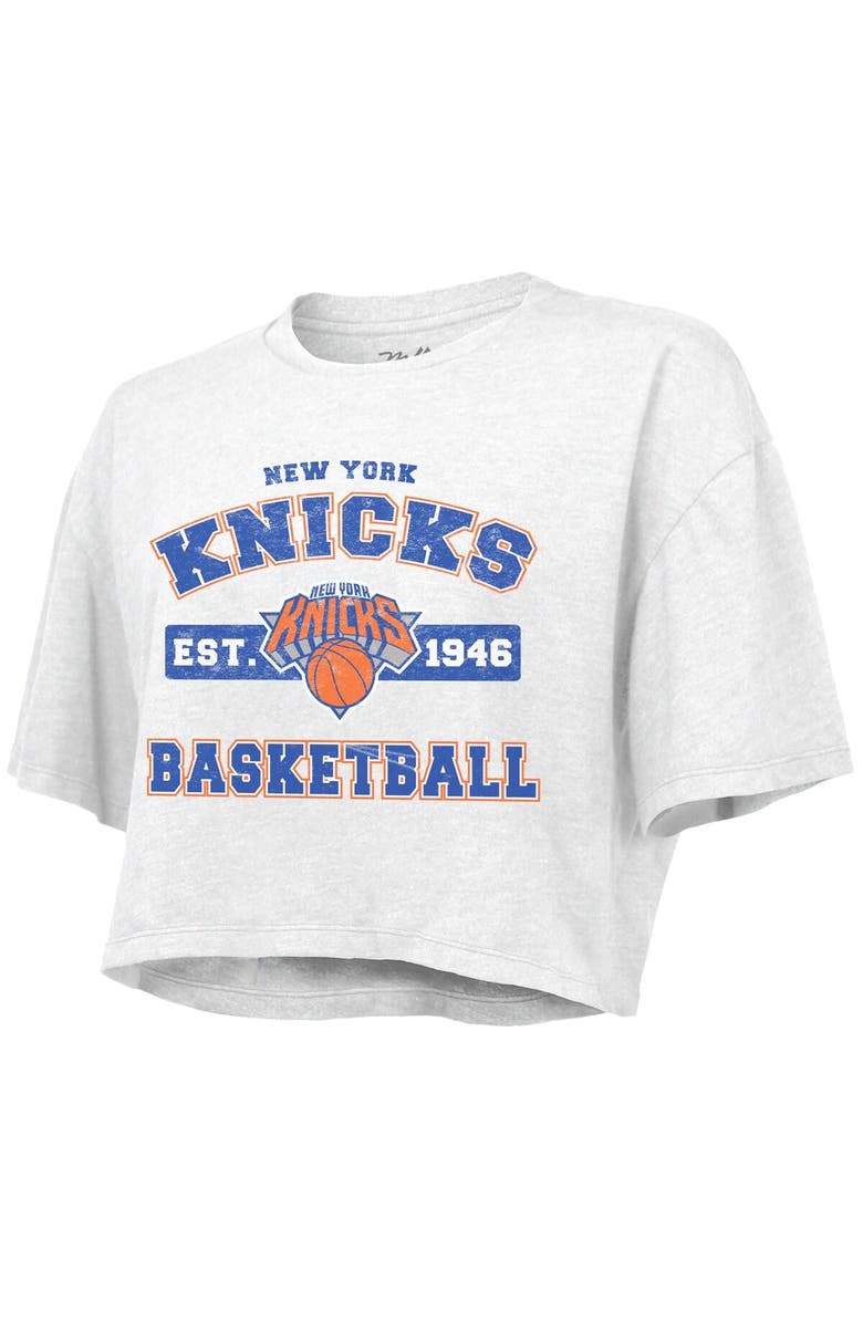 Majestic Threads Women's Majestic Threads  White New York Knicks Boxy Crop Top, Alternate, color, White