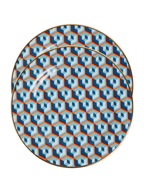 Dessert Plates Set Of 2 Cubi Blue